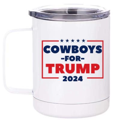 Cowboys For Trump 2024 12 oz Stainless Steel Tumbler Cup