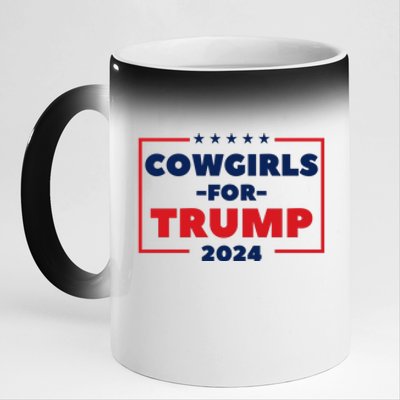 Cowgirls For Trump 2024 11oz Black Color Changing Mug