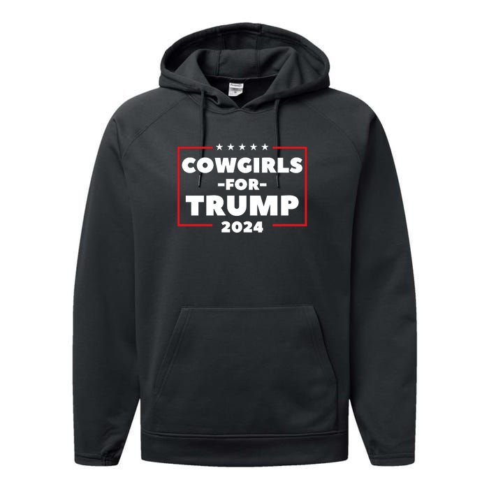 Cowgirls For Trump 2024 Performance Fleece Hoodie