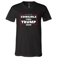 Cowgirls For Trump 2024 V-Neck T-Shirt