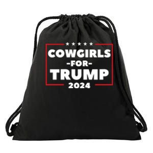 Cowgirls For Trump 2024 Drawstring Bag