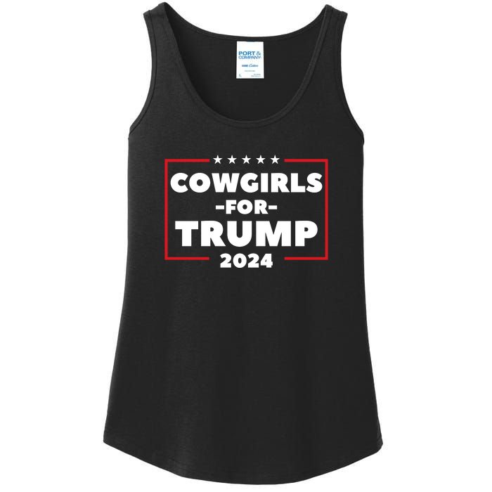 Cowgirls For Trump 2024 Ladies Essential Tank