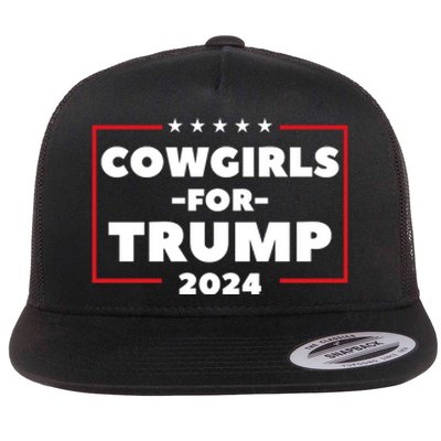 Cowgirls For Trump 2024 Flat Bill Trucker Hat