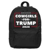 Cowgirls For Trump 2024 16 in Basic Backpack