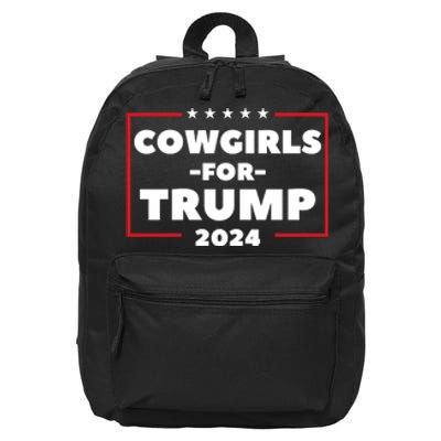 Cowgirls For Trump 2024 16 in Basic Backpack