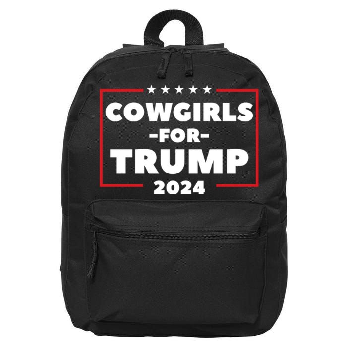 Cowgirls For Trump 2024 16 in Basic Backpack