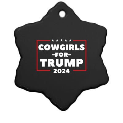 Cowgirls For Trump 2024 Ceramic Star Ornament