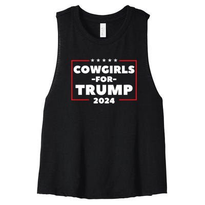 Cowgirls For Trump 2024 Women's Racerback Cropped Tank