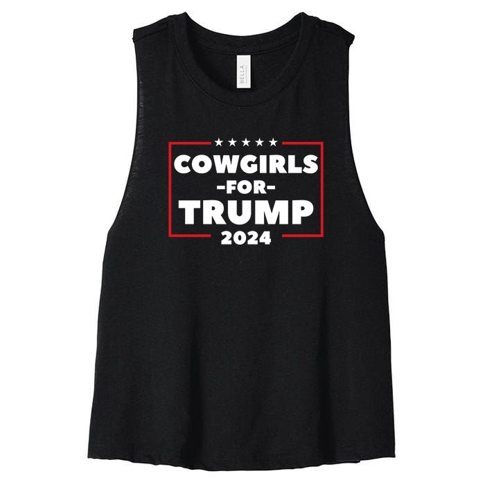 Cowgirls For Trump 2024 Women's Racerback Cropped Tank