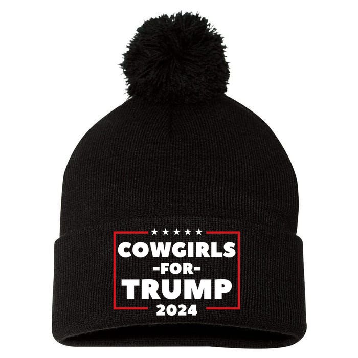 Cowgirls For Trump 2024 Pom Pom 12in Knit Beanie