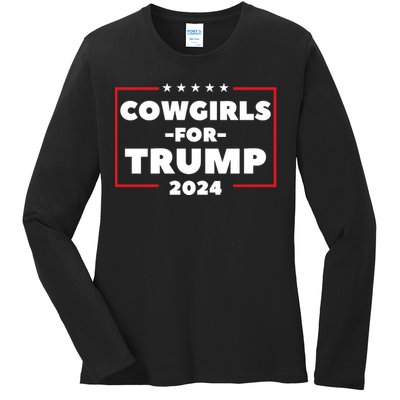 Cowgirls For Trump 2024 Ladies Long Sleeve Shirt