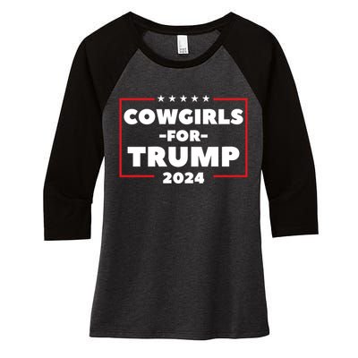 Cowgirls For Trump 2024 Women's Tri-Blend 3/4-Sleeve Raglan Shirt