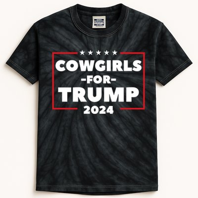 Cowgirls For Trump 2024 Kids Tie-Dye T-Shirt