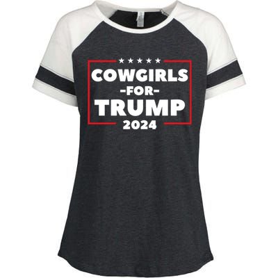 Cowgirls For Trump 2024 Enza Ladies Jersey Colorblock Tee