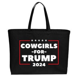 Cowgirls For Trump 2024 Cotton Canvas Jumbo Tote