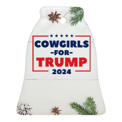 Cowgirls For Trump 2024 Ceramic Bell Ornament