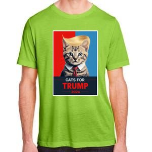 Cats For Trump 2024 Election Funny Trump Cats Lovers Adult ChromaSoft Performance T-Shirt