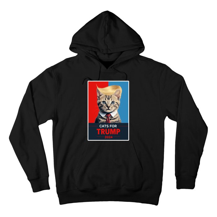 Cats For Trump 2024 Election Funny Trump Cats Lovers Hoodie