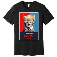 Cats For Trump 2024 Election Funny Trump Cats Lovers Premium T-Shirt