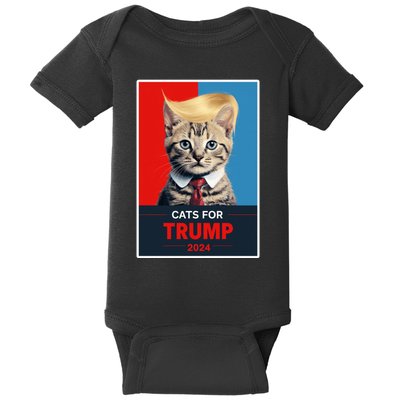 Cats For Trump 2024 Election Funny Trump Cats Lovers Baby Bodysuit