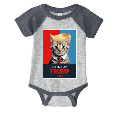 Cats For Trump 2024 Election Funny Trump Cats Lovers Infant Baby Jersey Bodysuit