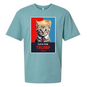 Cats For Trump 2024 Election Funny Trump Cats Lovers Sueded Cloud Jersey T-Shirt