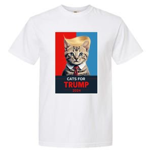 Cats For Trump 2024 Election Funny Trump Cats Lovers Garment-Dyed Heavyweight T-Shirt