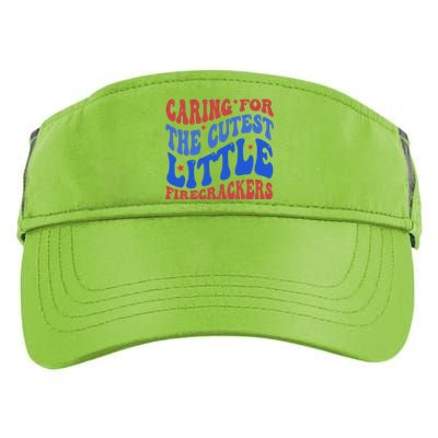 Caring For The Cutest Little Firecrackers 4th Of July Adult Drive Performance Visor