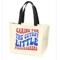 Caring For The Cutest Little Firecrackers 4th Of July Zip Tote Bag