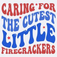 Caring For The Cutest Little Firecrackers 4th Of July Sueded Cloud Jersey T-Shirt