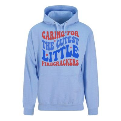 Caring For The Cutest Little Firecrackers 4th Of July Unisex Surf Hoodie