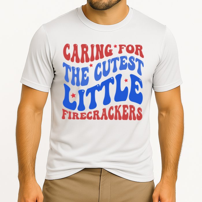 Caring For The Cutest Little Firecrackers 4th Of July Performance Shirt