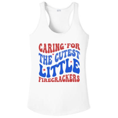 Caring For The Cutest Little Firecrackers 4th Of July Ladies PosiCharge Competitor Racerback Tank