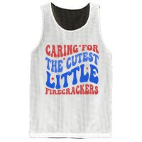 Caring For The Cutest Little Firecrackers 4th Of July Mesh Reversible Basketball Jersey Tank