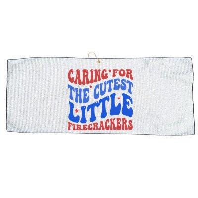 Caring For The Cutest Little Firecrackers 4th Of July Large Microfiber Waffle Golf Towel