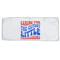 Caring For The Cutest Little Firecrackers 4th Of July Large Microfiber Waffle Golf Towel