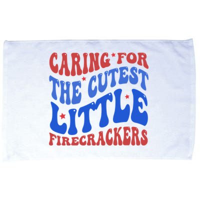 Caring For The Cutest Little Firecrackers 4th Of July Microfiber Hand Towel