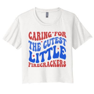 Caring For The Cutest Little Firecrackers 4th Of July Crop Top