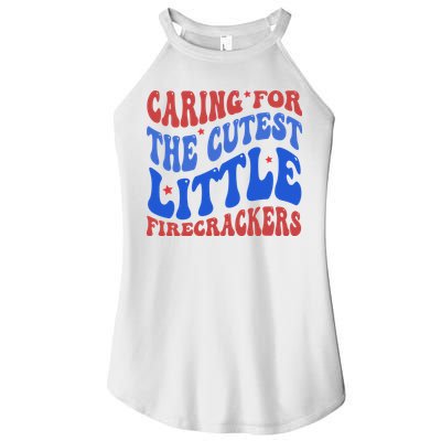 Caring For The Cutest Little Firecrackers 4th Of July Women's Perfect Tri Rocker Tank