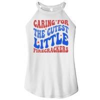 Caring For The Cutest Little Firecrackers 4th Of July Women's Perfect Tri Rocker Tank
