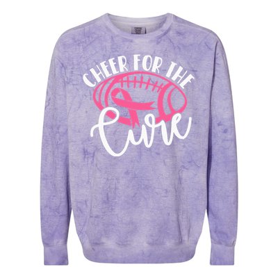 Cheer For The Cure Pink Breast Cancer Awareness  Colorblast Crewneck Sweatshirt