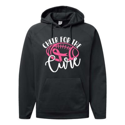 Cheer For The Cure Pink Breast Cancer Awareness  Performance Fleece Hoodie