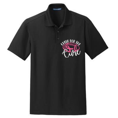 Cheer For The Cure Pink Breast Cancer Awareness  Dry Zone Grid Polo