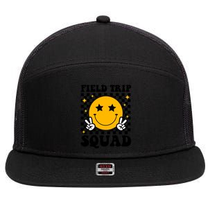 Checkered Field Trip Squad Smiley Face 7 Panel Mesh Trucker Snapback Hat