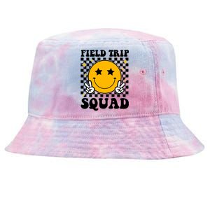 Checkered Field Trip Squad Smiley Face Tie-Dyed Bucket Hat