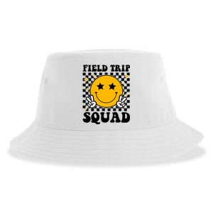 Checkered Field Trip Squad Smiley Face Sustainable Bucket Hat