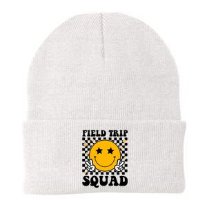 Checkered Field Trip Squad Smiley Face Knit Cap Winter Beanie