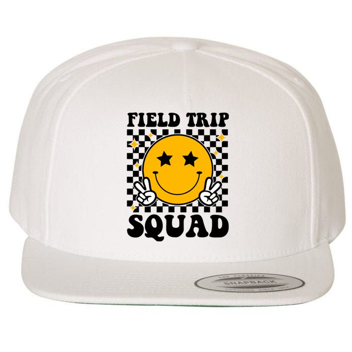 Checkered Field Trip Squad Smiley Face Wool Snapback Cap