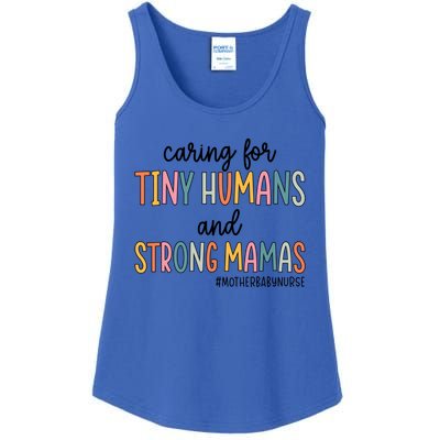 Caring For Tiny Hu And Strong Mamas Mother Nurse Funny Gift Ladies Essential Tank