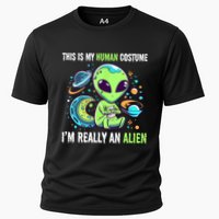 Cute Funny This Is My Human Costume IM Really An Alien Cooling Performance Crew T-Shirt